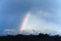 rainbow over Muizenberg Mountain