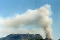 smoke plume from Hout Bay over Vlakkenberg