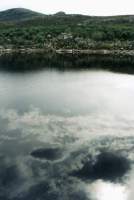 Silvermine reservoir with clouds reflecting
