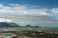 Cape Town and Table Mountain with clouds from Tygerberg Hills
