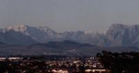 snow on distant Boland mountains