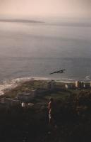 model glider from Signal Hill with Robben Island