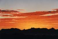 sunrise on altocumulus over Jonkerhoek Mountains