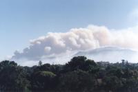 plume of smoke above Silvermine and Constantiaberg