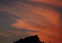 sunset on cirrus over mountain