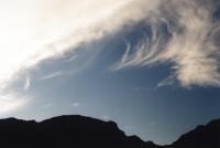 layer of cirrus and streaks over Table Mountain