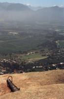 view from Paarl Rock with cannon over Berg River Valley