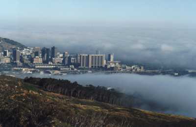 fog circling the City Centre, Foreshore and Harbour