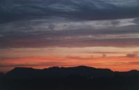 sunset on cirrus over Muizenberg Mountain