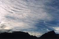 cirrus ripples over Table Mountain and Devil's Peak