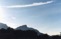 cirrus streak above Table Mountain and Devil's Peak